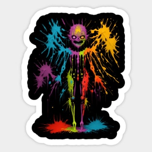 Scary demon color splash Sticker